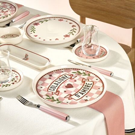 İstanbul Porselen Bellis 32 Parça 6 Kişilik Kahvaltı Takımı