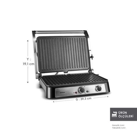Emsan Toastmate 6 Dilim Kapasiteli Zaman Ayarlı Döküm Plakalı Izgara ve Tost Makinesi Inox 2000W