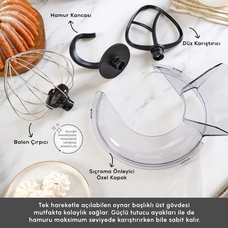 Emsan Maestrochef Stella Hamur Yoğurma Makinesi Black 1500W 5L
