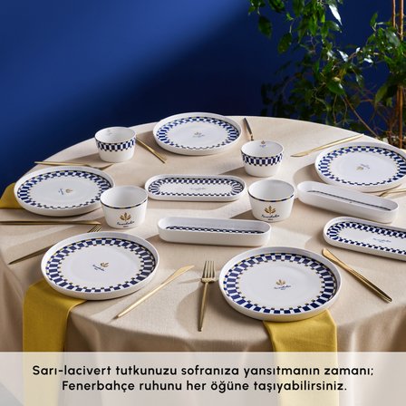 Karaca x Fenerbahçe Lisanslı Forever Bone 14 Parça 6 Kişilik Kahvaltı Takımı