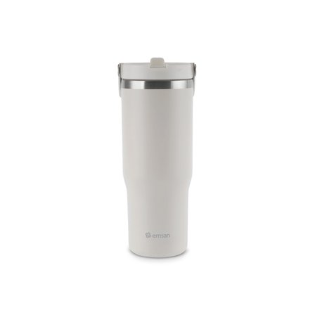 Emsan Star Ice Pipetli Çelik Sızdırmaz Termos Krem 900 ml