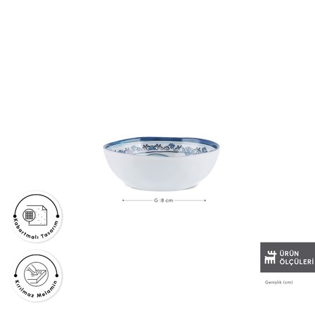 Karaca Blue Harmony Melamin Çerezlik 8 cm