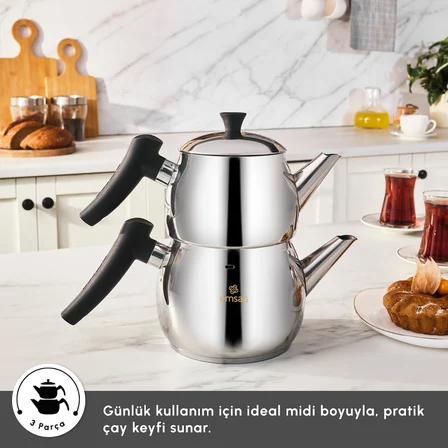 Emsan Alim Midi Çaydanlık Takımı 1 L & 1,6 L