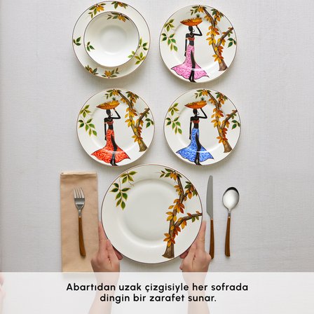 Karaca Elegance Bone Samira 24 Parça 6 Kişilik Yemek Takımı
