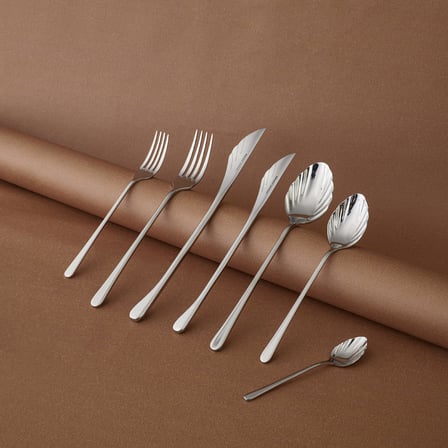 Karaca Seashell 316+ 12 Kişilik 84 Parça Çatal Kaşık Bıçak Takımı Platin