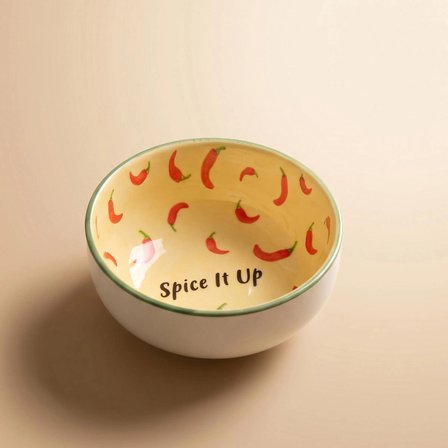 Karaca Spice It Up Acı Biber Desenli Yuvarlak Çerezlik 10 cm Sarı