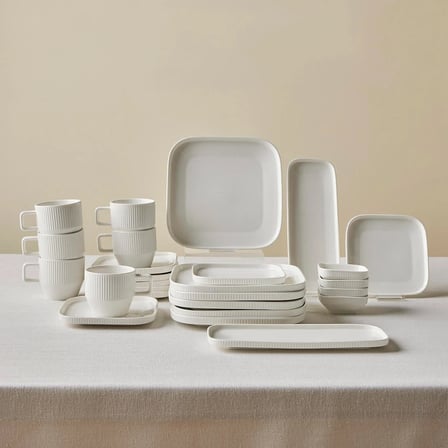 Karaca Stream Bone Massimo White 26 Parça 6 Kişilik Kahvaltı Takımı