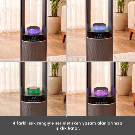 Karaca Uzaktan Kumandalı Zaman Ayarlı Kule Tipi Vantilatör Antrasit