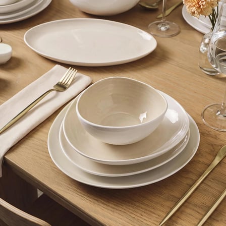 Karaca Earth Collection Rise 55 Parça 12 Kişilik Yemek Takımı Beyaz