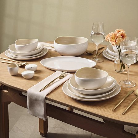 Karaca Earth Collection Rise 55 Parça 12 Kişilik Yemek Takımı Beyaz