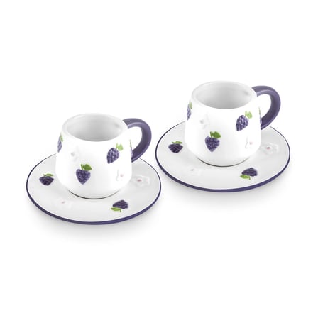 Karaca  Üzüm Desenli Grapebloom 2 Kişilik Kahve Fincan Takımı 100 ml