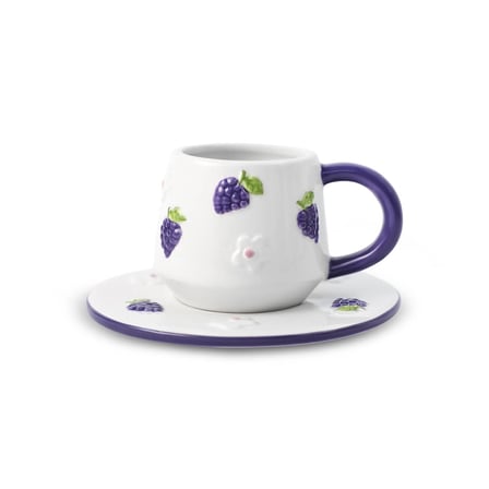Karaca  Üzüm Desenli Grapebloom 2 Kişilik Kahve Fincan Takımı 100 ml