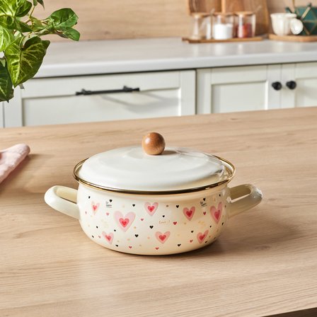 Karaca Pink Love Emaye Karnıyarık Tencere 22 cm