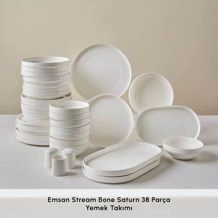 Emsan Stream Bone Sirius 38 Parça 8 Kişilik Yemek Takımı