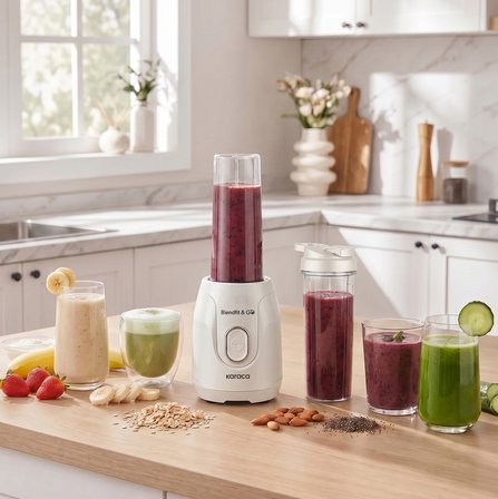 Karaca Blendfit Go Personal Kişisel Smoothie Blender Çift Hazne Starlight 600ml & 400ml
