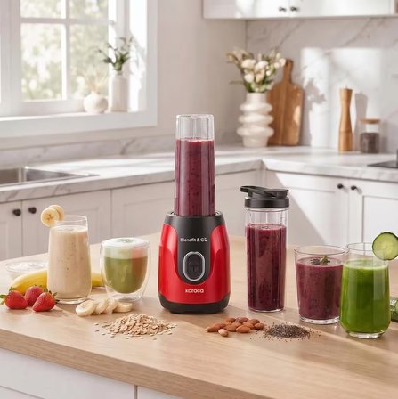  Blendfit Go Personal Kişisel Smoothie Blender Çift Hazne Kırmızı 600ml & 400m
