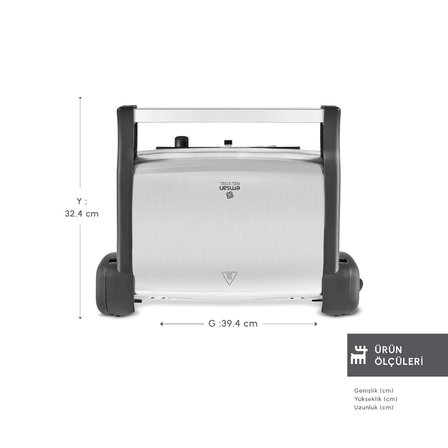 Emsan Inox Feel Steel 6 Dilim Kapasiteli Izgara ve Tost Makinesi 1800W