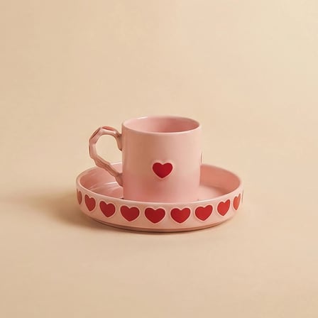 Karaca Sweetheart Kahve Fincan Takımı 90 ml pembe