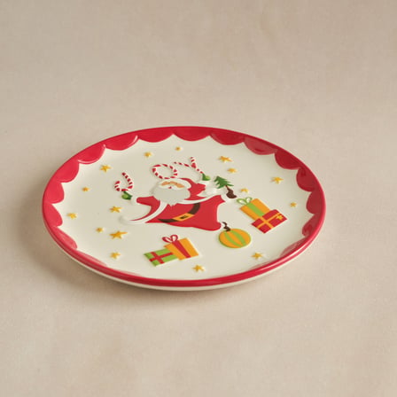 Karaca New Year Yılbaşı Carousel Pasta Tabağı Santa 20 cm
