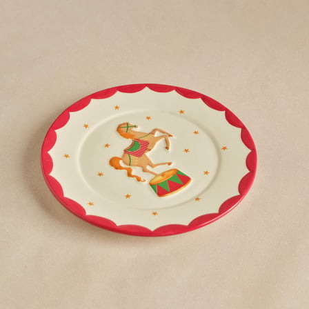 Karaca New Year Yılbaşı Carousel Pasta Tabağı Horse 20 cm