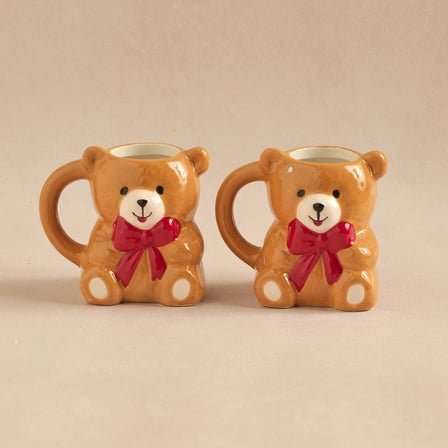 Karaca New Year Yılbaşı Lovely Bear 2 Kişilik Kahve Fincan Takımı 110 ml