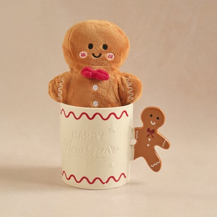 Karaca New Year Yılbaşı Fluffy Cookie Peluş Oyuncak Hediyeli Kupa Seti 460 ml