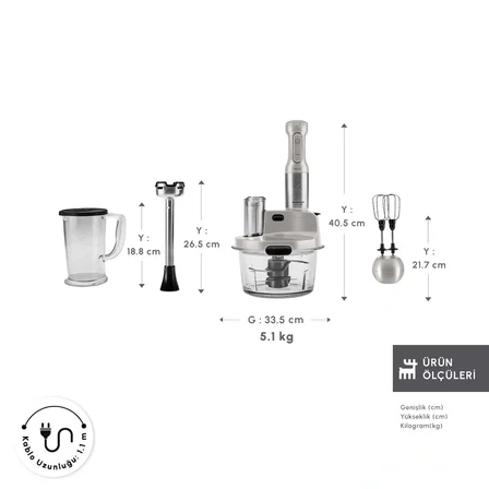 Karaca Mastermaid Prosteel Cam 2500W Swiss Cream