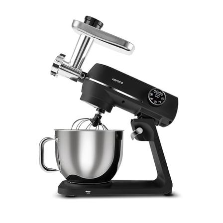 Karaca Multichef Artisan Digital Ekran Tam Döküm Kıyma Aparatlı Hamur Yoğurma Makinesi Black 1200W 7L