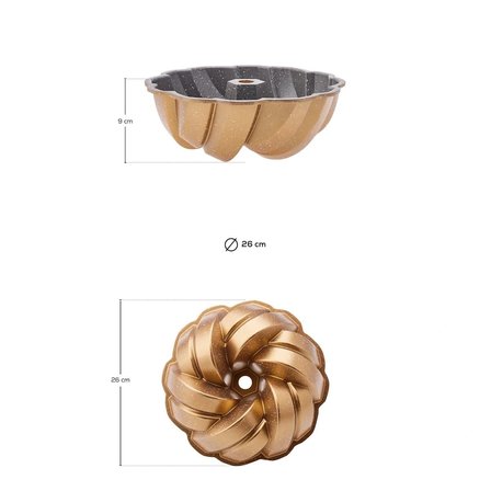 Emsan Cake Pro Örgü Gold Döküm Kek Kalıbı 26 cm