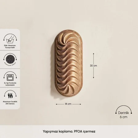 Emsan Cake Pro Vera Döküm Kek Kalıbı Gold 35 cm