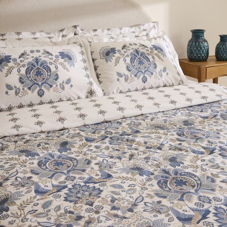 Karaca Home Silvara %100 Pamuk Tek Kişilik Nevresim Takımı Mavi