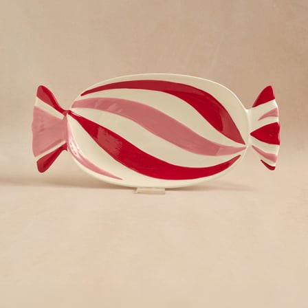 Karaca New Year Candy Twist Pink Kayık Tabak 41 cm