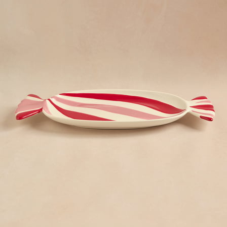 Karaca New Year Candy Twist Pink Kayık Tabak 41 cm