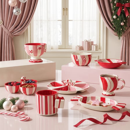 Karaca New Year Candy Twist Pink Kupa 330 ml