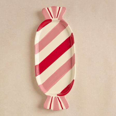 Karaca New Year Candy Twist Pink Kayık Tabak 32,5 cm