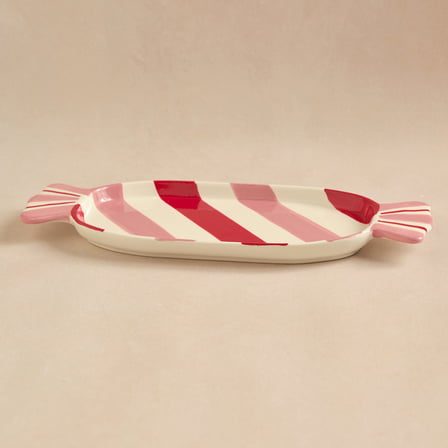 Karaca New Year Candy Twist Pink Kayık Tabak 32,5 cm