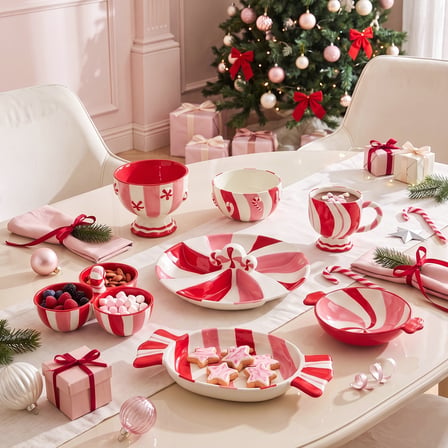 Karaca New Year Candy Twist Pink Tabaklı Çerezlik 30 cm