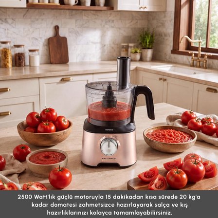 Karaca Mastermaid Power Max 12 in 1 Mutfak Robotu Rosegold 2500W