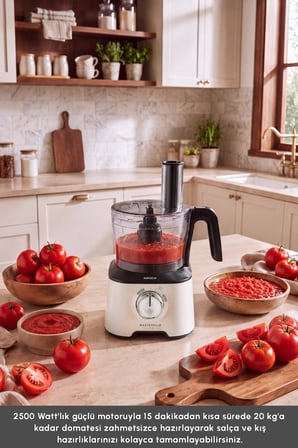 Karaca 2500 W Güçlü 12’si 1 Arada Mutfak Robotu, 1,5 L Hazne, 1 L Blender Sürahisi, Dört Bıçaklı