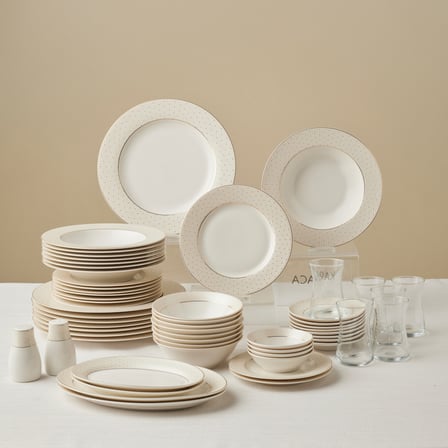Emsan Elegance Bone Alessa 60 Parça 8 Kişilik Yemek Takımı Ve Kahvaltı Seti