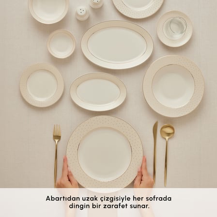 Emsan Elegance Bone Alessa 60 Parça 8 Kişilik Yemek Takımı Ve Kahvaltı Seti