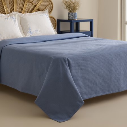 Karaca Home Ardelle Çift Kişilik %100 Pamuk Pike Takımı Mavi