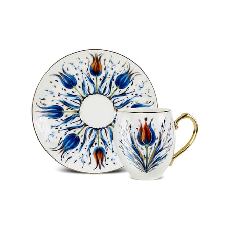 Karaca Tulipal 6 Kişilik Kahve Fincan Takımı 80 ml