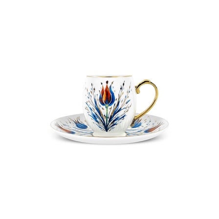 Karaca Tulipal 6 Kişilik Kahve Fincan Takımı 80 ml