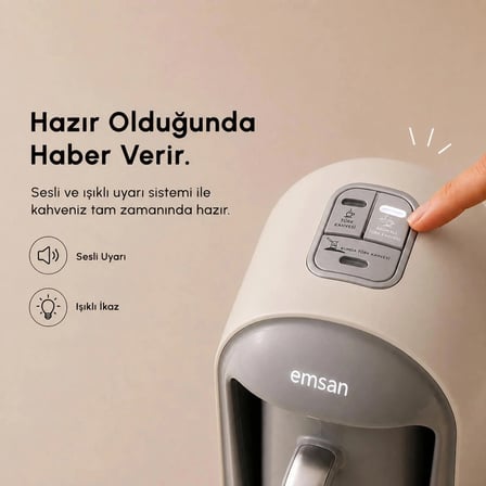  Emsan Kumda Türk Kahve Makinesi  Krem 5 Fincan Kapasiteli 735 W