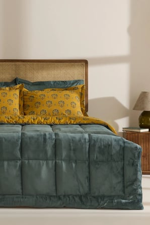 Karaca Home Harvest %100 Pamuk Welsoft Çift Kişilik Comfort Set Yeşil