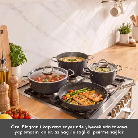 Emsan Biogranit Yaren 7 Parça Tencere Seti