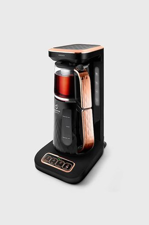 Karaca Akıllı Elektrikli Çay Makinesi Cam Çaydanlık Otomatik Çay Demleyen Konuşan Çaycı 4 İşlevli