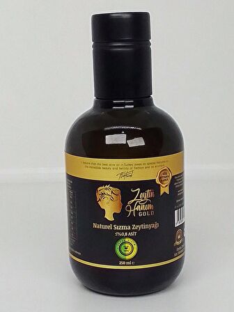 Zeytin Hanım Gold Soğuk Sıkım / Düz Sıyırma Bahçe / Natürel Sızma Zeytinyağı (<=0.8 Asit)- 250ml