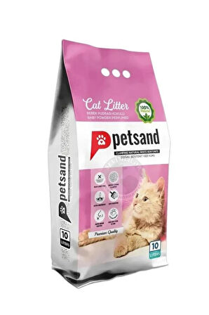 PETSAND Bebek Pudralı Kedi Kumu 10 Lt